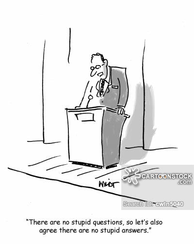 'There are no stupid questions, so let's also agree there are no stupid answers.'